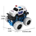 thumbnail image 2 of 360 Degree Rotation Police Monster Truck Inertia Stunt Vehicle with Friction Power for High Speed Racing and Impact Flip Action Fun Performance White, 2 of 6