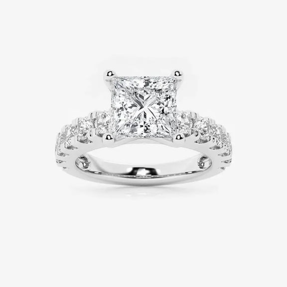 Zoya Jewel 14K White Gold Plated Wedding Ring - 1.4 Ct Round Brilliant Cut Moissanite Ring for Her - Women's Bridal Jewelry - Four Prong Engagement Ring Design