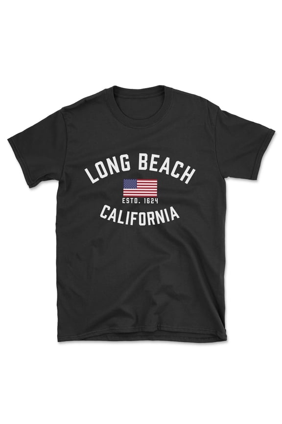 Long Beach California Patriot Men's Cotton T-Shirt
