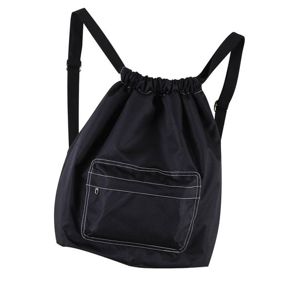 Drawstring Bag Waterproof String Bags for Hiking Camping Outdoor Activities Black