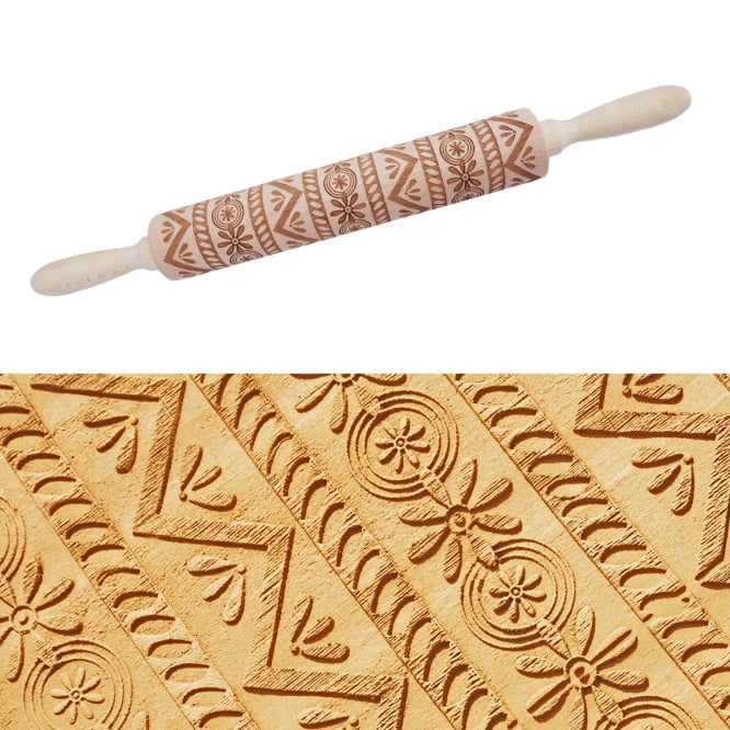 Cake Decorating Baking Rolling Pin with Butterfly Embossing Pattern Sugarcraft 