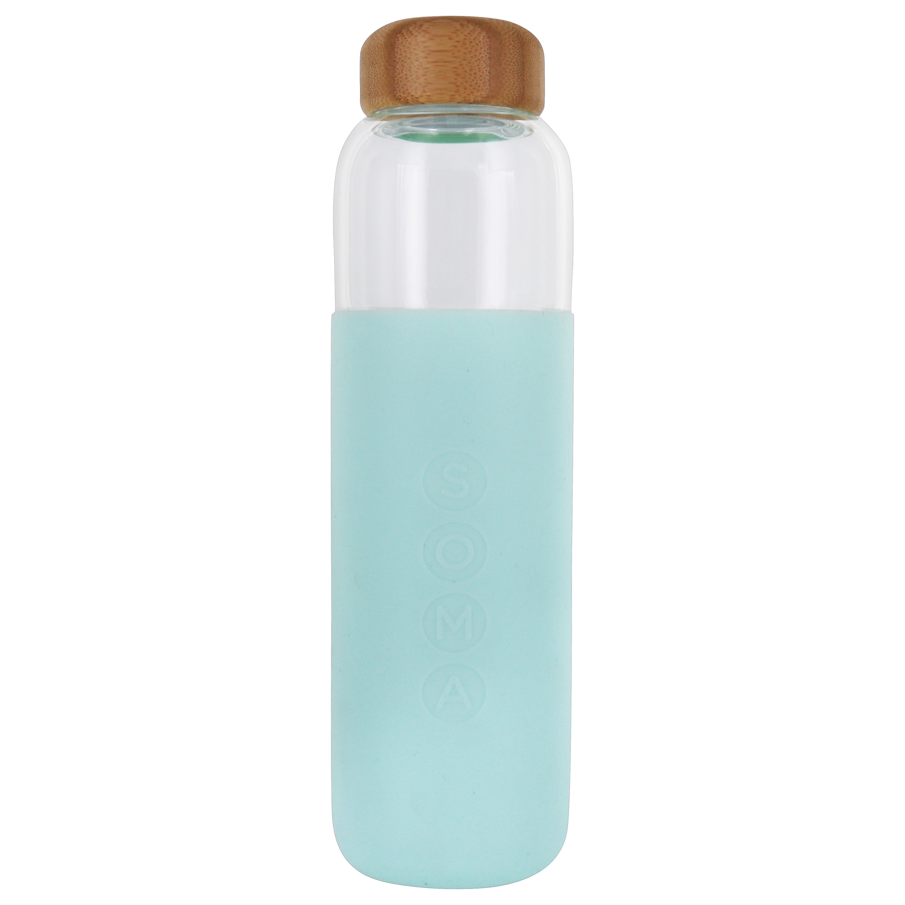 BPA Free White NEW Soma Style Glass Water Bottle 18 Oz Bamboo Lid Durable 