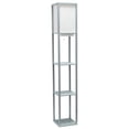 thumbnail image 2 of Mod Lighting and Decor 3 Tier Storage Shelf Floor Lamp with Dual USB Ports - 62.5" - Gray, 2 of 9