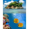 thumbnail image 2 of ABPHOTO Polyester 5x7ft Underwater World Backdrop Sea Green Island Fancy Coral Starfish Rock Stones Fish Blue Sky White Cloud Nature Ocean Summer Photography Background Wedding Photo Studio Props, 2 of 3