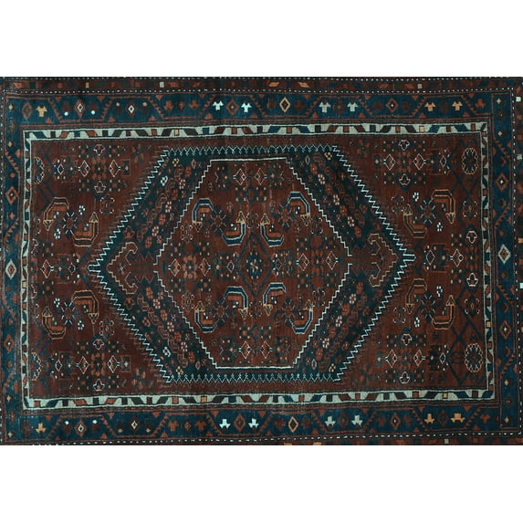 Ahgly Company Indoor Rectangle Persian Light Blue Traditional Area Rugs, 6' x 9'