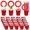 Red, variant on Disposable Plastic Shot Cups with Wristband for Party Drinks and Serving