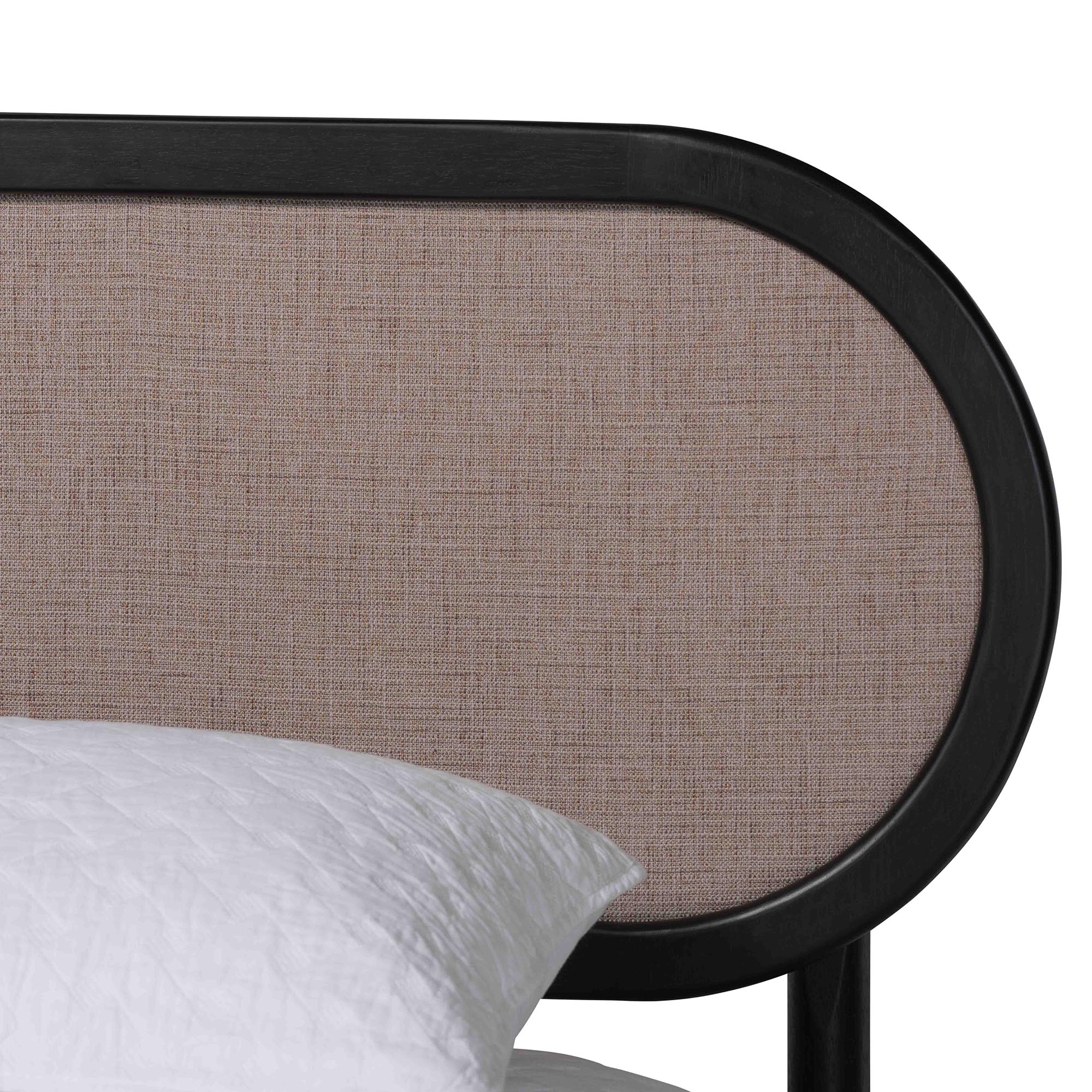 Baxton Studio Shirin Mid-Century Platform Bed, Queen, Beige