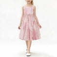 thumbnail image 3 of Summer Sleeveless Dresses Girls Cotton Flare Swing Long Tank Sundress Beach Vacation Casual Kids Cute Outfits Pink, 6 Years, 3 of 7