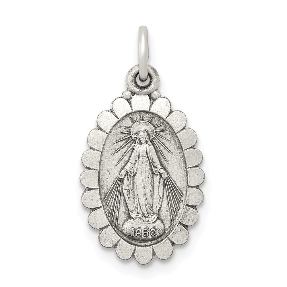 FB Jewels Sterling Silver Antiqued Miraculous Medal
