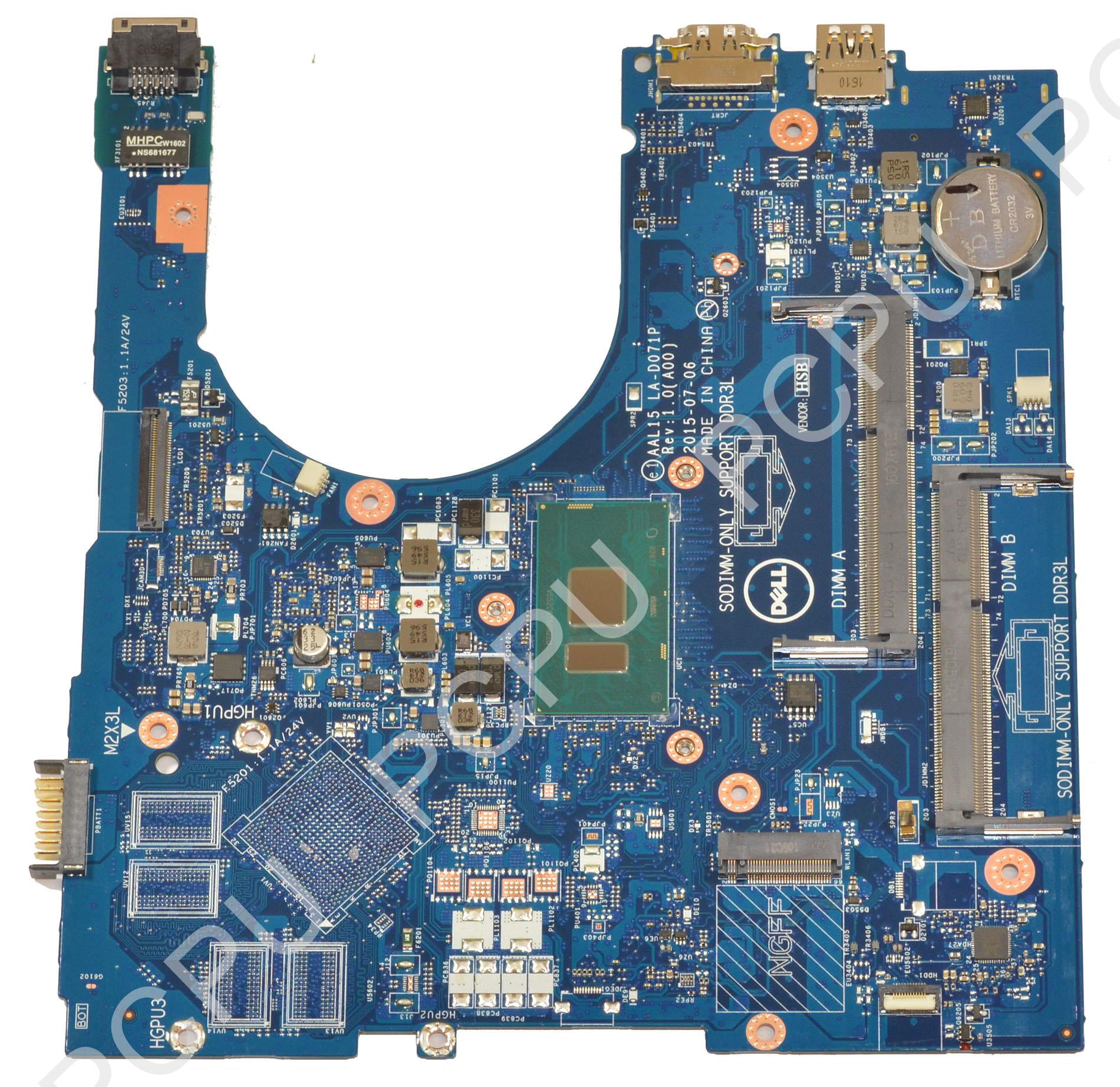 Dell Inspiron 15 5559 Laptop Motherboard w//Intel i3-6100U 2.3Ghz CPU