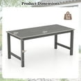 thumbnail image 3 of Gymax HDPE Outdoor Dining Table for 6 Person 67'' Patio Table w/ Wood-Like Tabletop Gray, 3 of 7