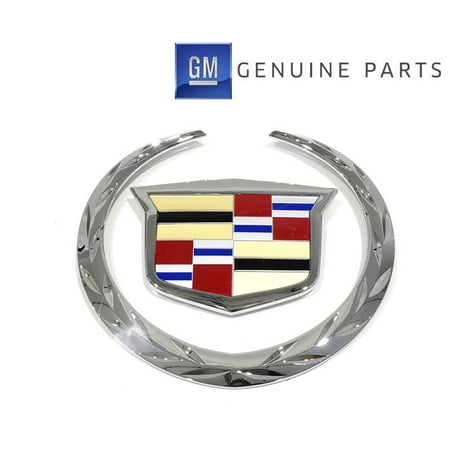 - GM OEM Crest & Wreath Rear Tailgate Emblem Cadillac 2007-2013 Escalade EXT 22984655