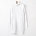 thumbnail image 4 of UTSJKR Womens Sweater Dress Long Sleeve Sundress 2024 Fashion Classic Solid Funnel Neck Dress Ribbed Knited Pullover Jumper Sweaters Dress White XL, 4 of 8