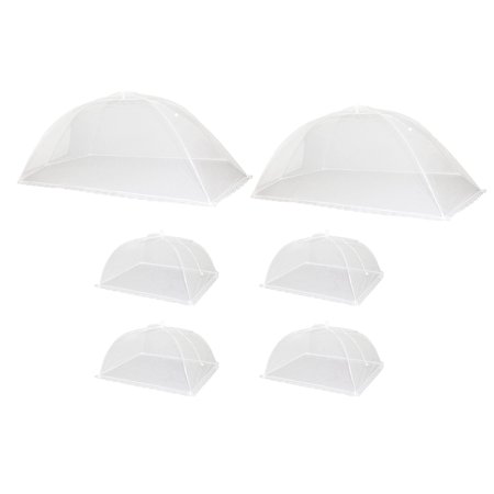 

Mesh Food Cover Set 2 Jumbo(44X20Inch)& 4 (17X17Inch) Pop-Up Food Tents/Food Covers Reusable/Collapsible