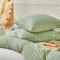 thumbnail image 4 of Cover Set Queen Size, 3pcs Washed Microfiber Green Bedding Set, Soft Breathable, 4 of 9