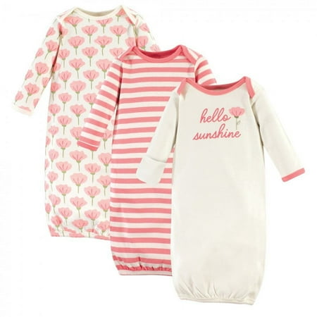 UPC: 0660168661026 | Touched by Nature Baby Girl Organic Cotton Long-Sleeve Gowns 3pk  Tulip  0-6 Months
