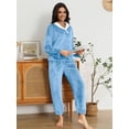 thumbnail image 5 of MINTREUS Women's Fluffy Pajamas Set Coral Fleece Pullover Pants Plush Sleepwear 2 Piece Pjs Set Warm Loungewear, 5 of 7