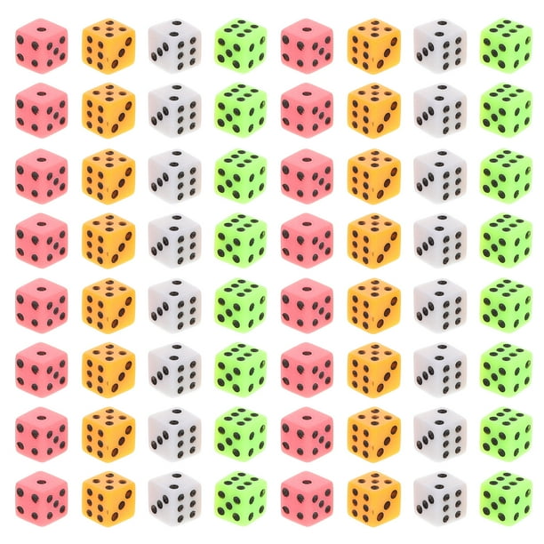 100 piezas mini dados para juegos de mesa pequeños dados de plástico de seis caras de 8 mm con esquinas cuadradas piezas de juego coloridas para manualidades de aprendizaje de matemáticas