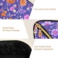 thumbnail image 5 of FORMRS Makeup Bag Travel Cosmetic Organizer for Women Fold Flat Zipper Pouch with Handle, Purple Wildflowers Pattern, 5 of 8