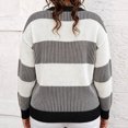 thumbnail image 6 of yillto Plus Size Women Sweater Color Block Striped Fashion Crew Neck Pullover Knit Loose Sweaters, 6 of 6
