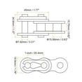 thumbnail image 2 of Uxcell 5Pack #80 Conector de enlace de rodillo de cadena, enlaces divididos de acero al carbono de 1" de paso para cadena 16A, 2 of 6