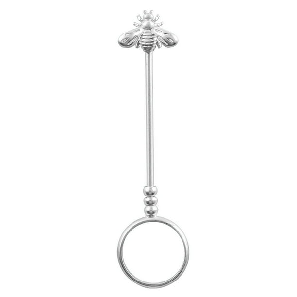 Soporte de anillo ajustable manos libres con clip de anillo Perchero universal de latón para joyería de mano, 16 mm, plateado AweSitey HA003789-06