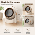 thumbnail image 4 of 100 Speed High Turbine Fan,Quiet Rechargeable Motor LED Display with USB,180 Degree Wide Angle for Office, Home, Travel & Personal Strong Cooling Use Beige, 4 of 8