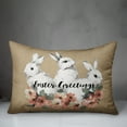 thumbnail image 3 of Creative Products Sketched Bunnies On White Pillow 14 x 20 Spun Poly Pillow, 3 of 3
