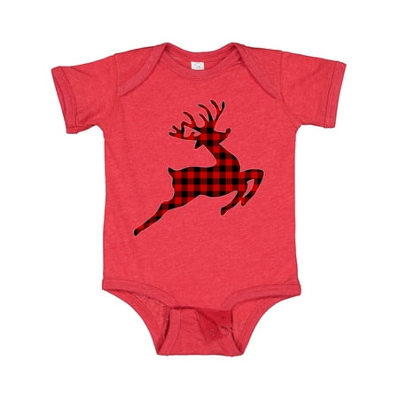 

Inktastic Plaid Christmas Reindeer Silhouette Gift Baby Boy or Baby Girl Bodysuit