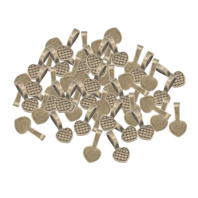 50 Uds. de bolas de pegamento en forma de corazón, aleación de 19mm, colgantes, colgantes, conector, colgador para hacer joyas, pendientes, collares BLESIY pegamento en fianzas colgantes