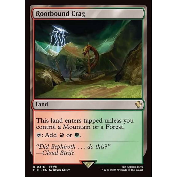 MtG Final Fantasy Commander Rare Rootbound Crag #416