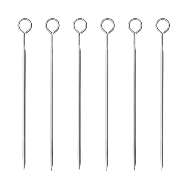 Juego de pinchos, juego de brochetas triangulares con anillo de acero inoxidable