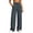 Gray, variant on Women High Waist Single Button Pleated Wide Leg Suit Pants Drape Loose Full Length Business Casual Office Trousers Side Pockets Navy S