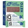 IQBAR Brain and Body Keto Protein Bars - Wild Blueberry Keto Bars - 12-Count Energy Bars - Low Carb Protein Bars - High Fiber Vegan Bars and Low Sugar Meal Replacement Bars - Vegan Snacks