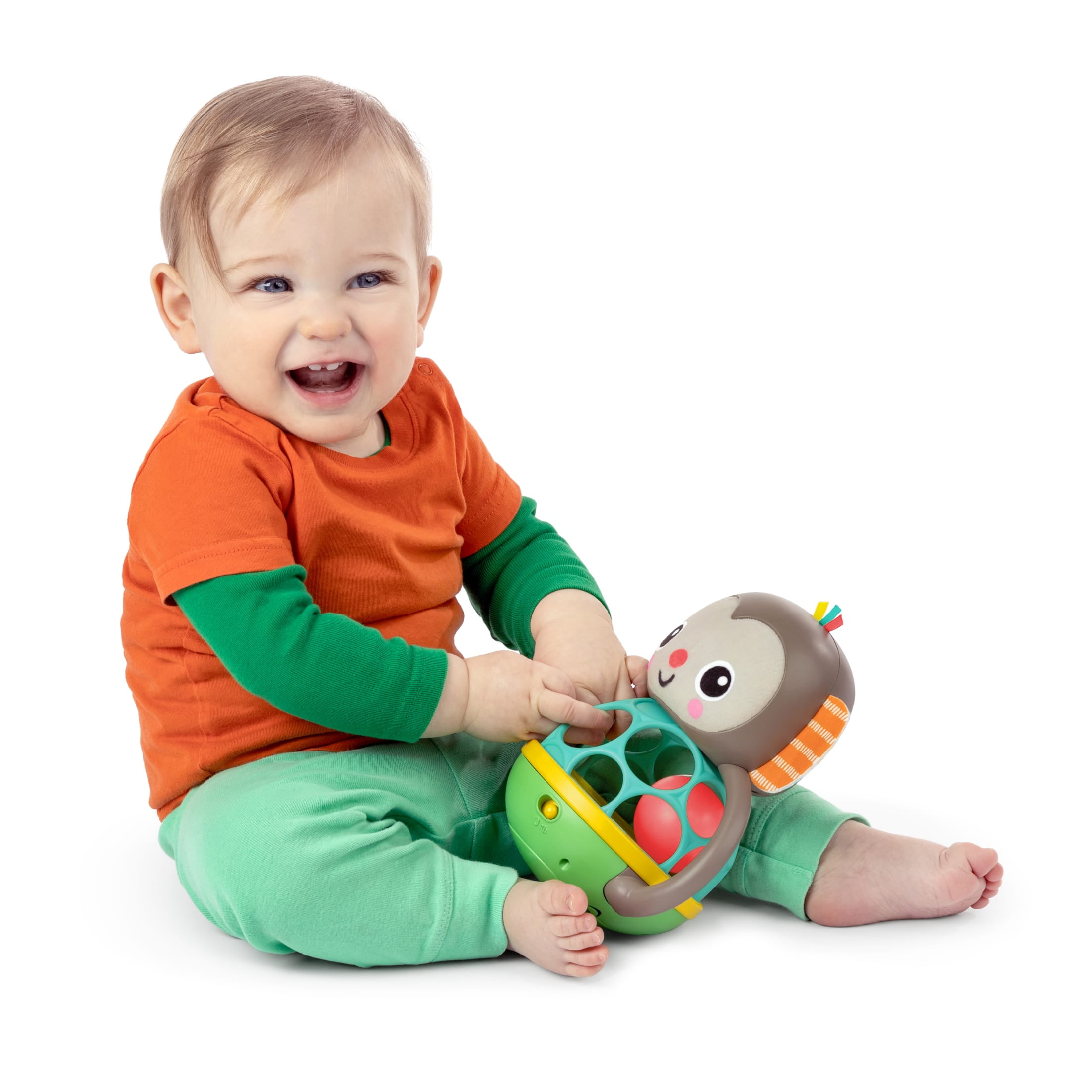Bright Starts Grab & Giggle Monkey Multi-Sensory Toy, Unisex, Infant