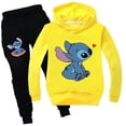 thumbnail image 3 of Lilo Stitch Chándal 2 Piezas Sudadera con Capucha Conjunto de Pantalones con Capucha Ropa Deportiva para niños-Amarillo-150 cm brillar Electrónica, 3 of 3