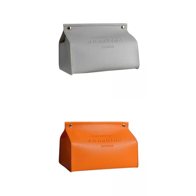 Soportes Para Caja de pañuelos Baoblaze Cubierta de papel de seda Gris Y Naranja