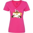 thumbnail image 3 of Inktastic Cute Hot Chocolate Hedgehogs Women's V-Neck T-Shirt, 3 of 5