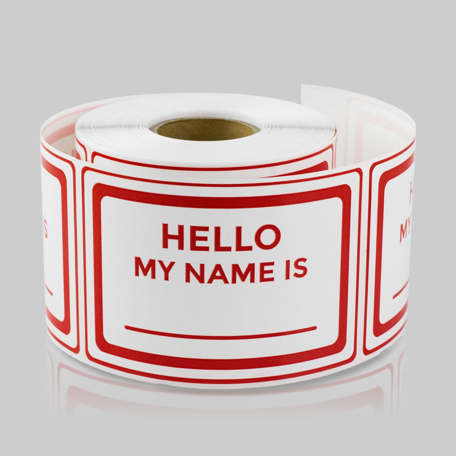 1000 RED "HELLO MY NAME IS" NAME TAGS LABELS BADGES STICKERS PEEL STICK ADHESIVE 