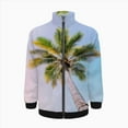 thumbnail image 2 of Tropical Palm Tree Print Jacket Men's Street Cool Long Sleeves Coat Personality Tops Oversized Zipper Jackets Male Clothes, 2 of 7