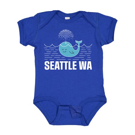 

Inktastic Seattle Washington Cute Whale Travel Gift Baby Boy or Baby Girl Bodysuit