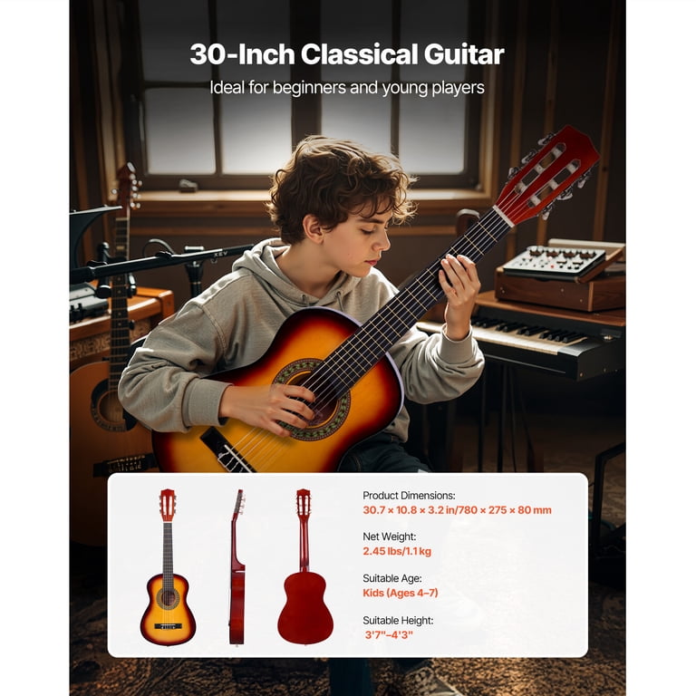 KFFKFF 30" Classical Guitar Starter Kit with Accessories photo 6