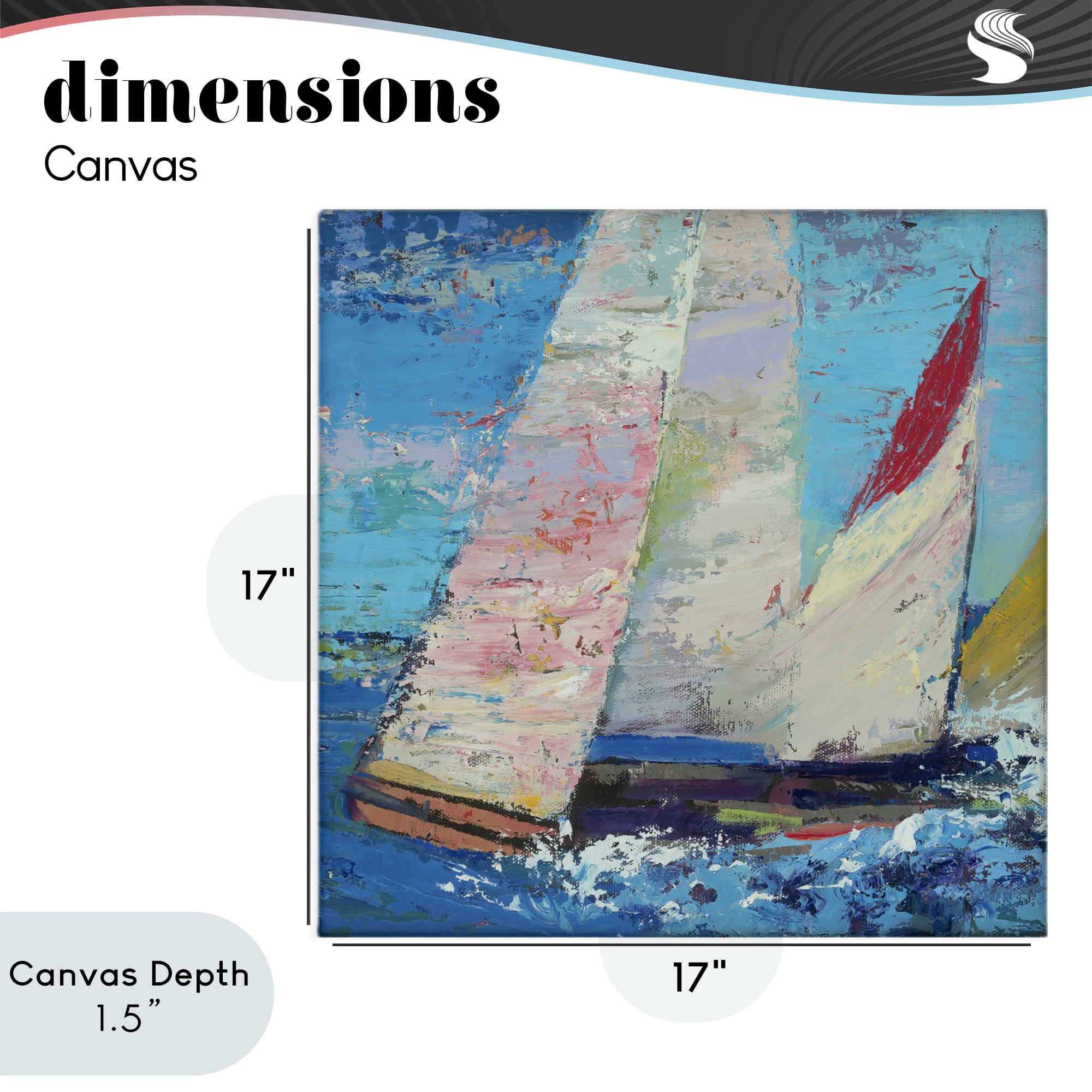 Stupell Industries Expressive Sailboats on Waves Canvas Wall Art, design by Beth A. Forst