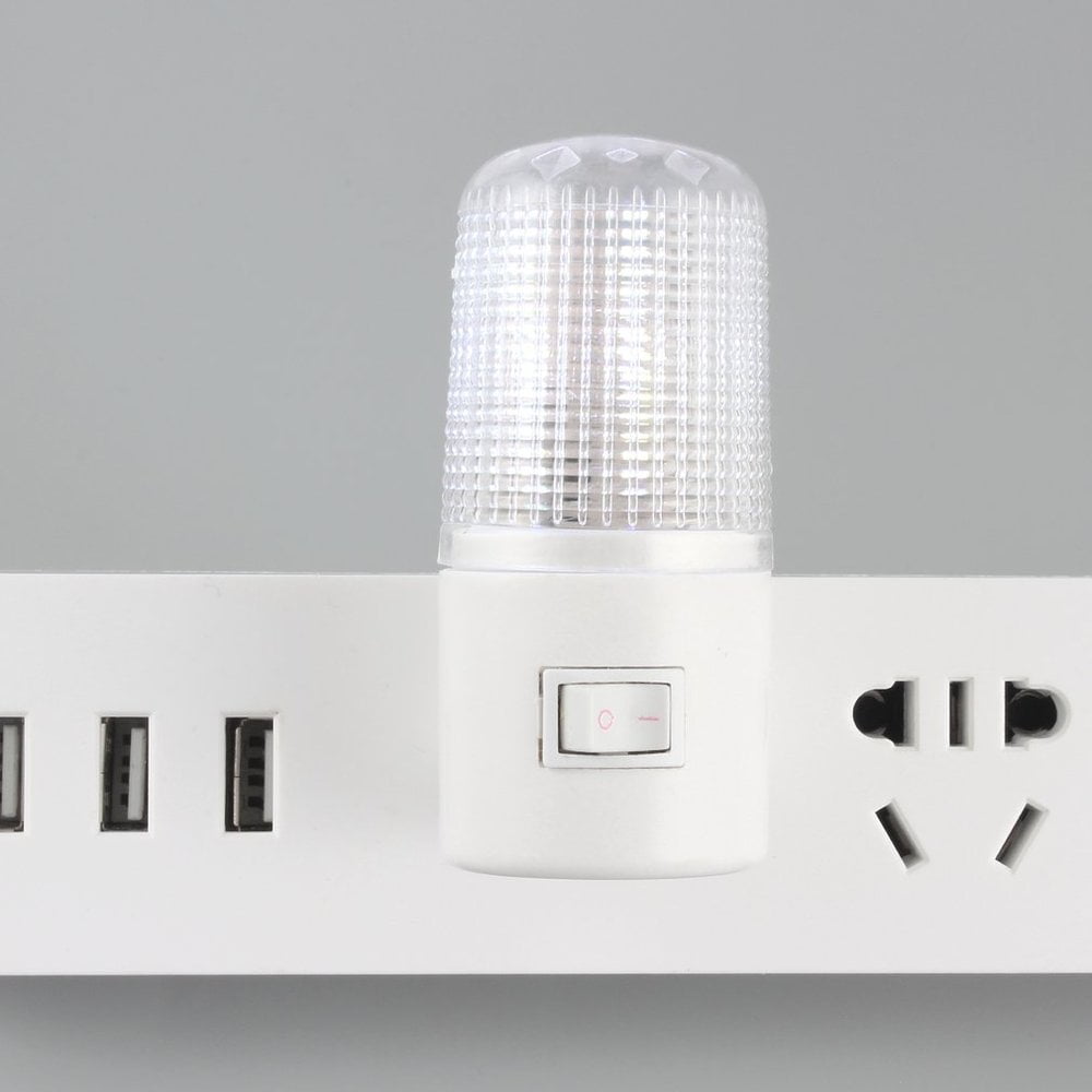 LED Night Light Bedside Lamp Wall Mounted US Plug 4 LED Bedroom Lighting Bulb ~