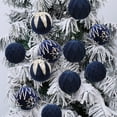 thumbnail image 4 of kladzum Flocked Christmas Balls Ornaments Set of 4 Shatterproof Christmas Tree Hanging Ornaments Holiday Decorative Ball 3.1" Glitter Plastic Balls Xmas Tree Decorations, 4 of 7