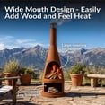 thumbnail image 4 of Sunnydaze Steel Chiminea with Built-In Log Holder - Rustic - 70" H, 4 of 10