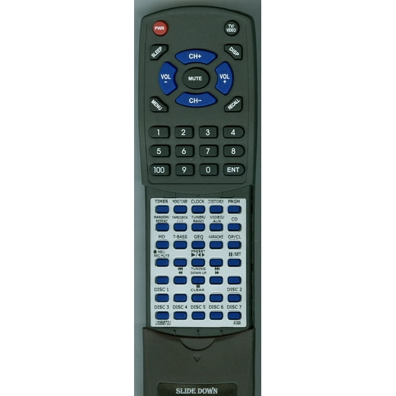 Replacement Remote for AIWA U-0089-572-U, U0089572U, RTU0089572U, RCZAS04