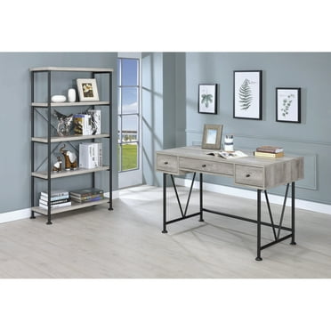 Chic Atelier Writing Desk 3 Drawer, Driftwood Gray - Saltoro Sherpi