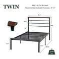 thumbnail image 6 of Amolife Twin Size Metal Platform Vintage Bed Frame with Storage Headboard Shelf, Sandalwood Brown, 6 of 6