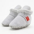 thumbnail image 4 of Newborn Baby Cotton Booties Stay On Slipper Winter Warm Soft Shoes Non-Skid Infant Ankle Boots Crib Shoes, 4 of 6